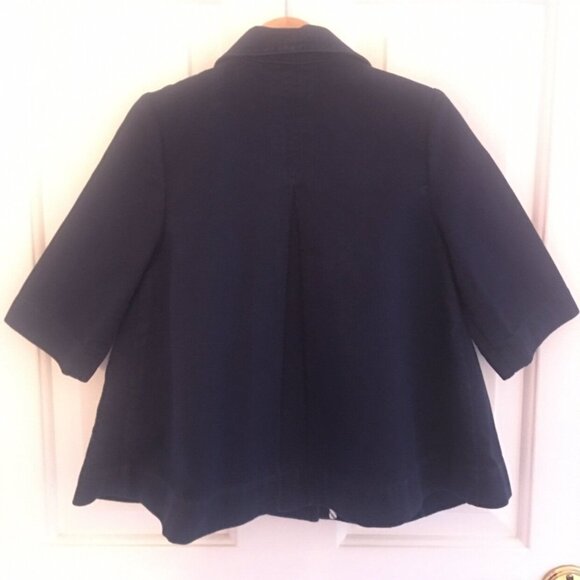 Janie And‎ Jack Pea Coat Girls Size 2T-3 Navy Blue Jacket Pleats 100% Cotton - Picture 2 of 7